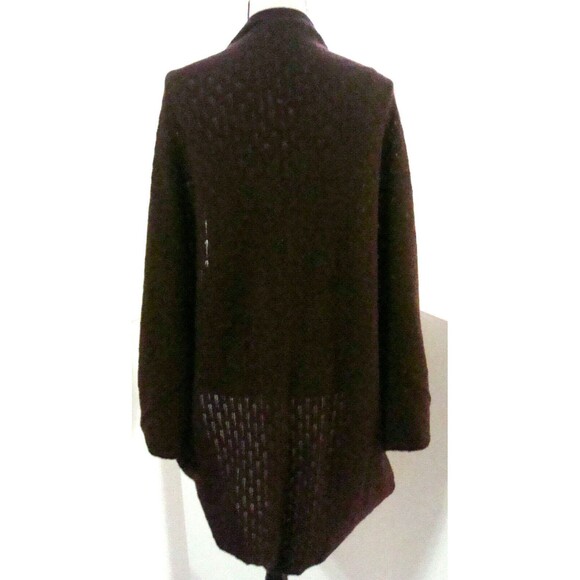 NWT New Womens 1X 2X Cocoon Plus 100% Cashmere Open Cardigan Sweater Dark Red - Picture 3 of 6